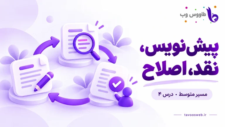 سه برگه پیشنویس، بازبینی با ذرهبین و اصلاح در یک حلقه؛ کاور درس نقد و اصلاح
